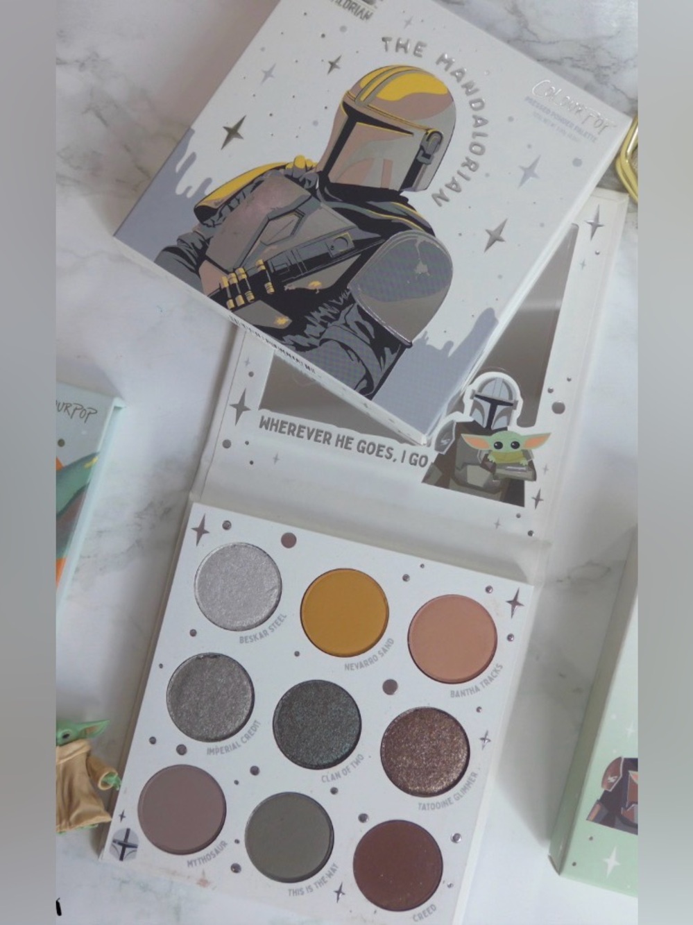 Colourpop The Mandalorian Eyeshadow Palette — Gold, Silver, Brown, Yellow, Gray